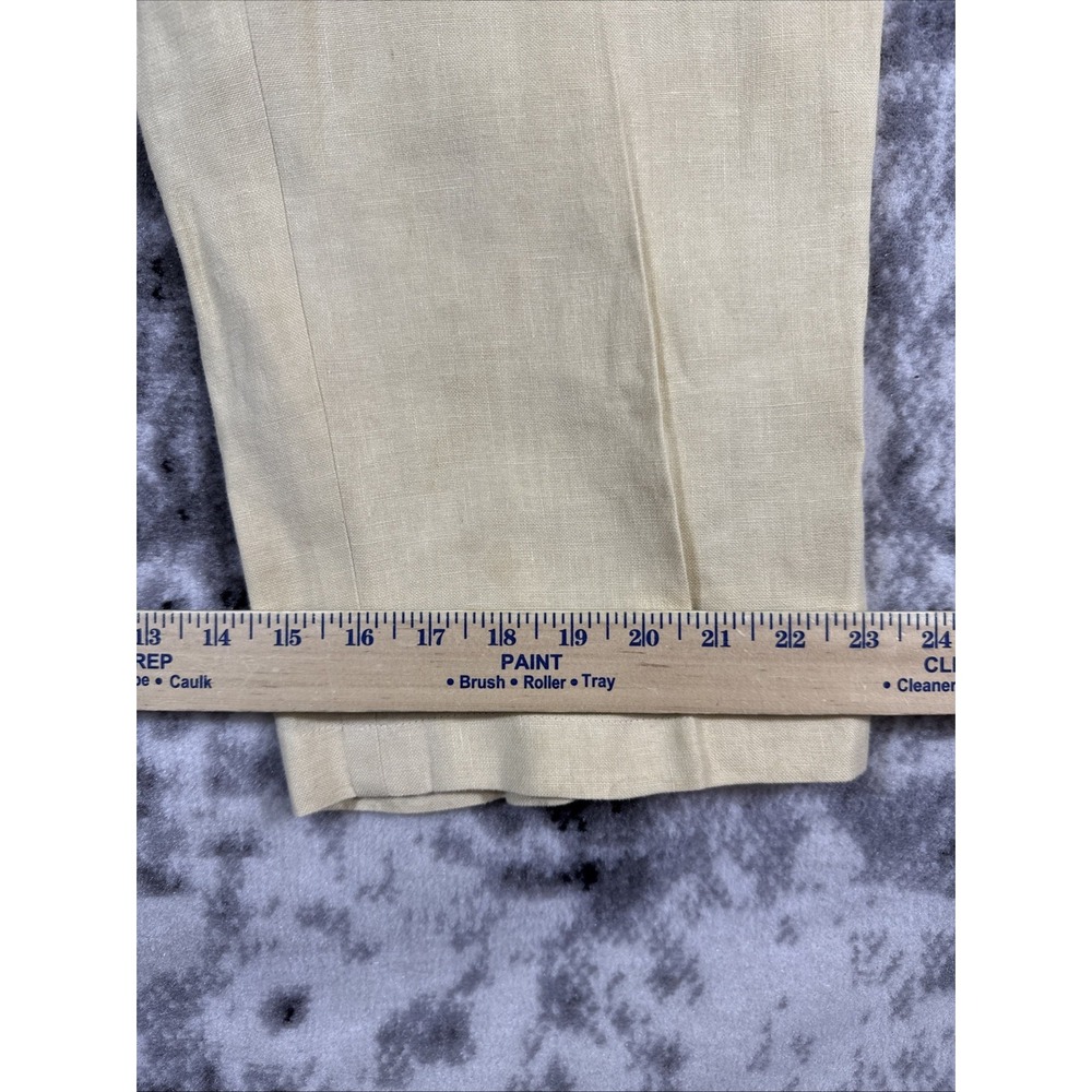 Ralph Ralph Lauren Pants Mens Size 36x25.5 Linen Woven Pale‎ Yellow Comfort - Picture 11 of 14